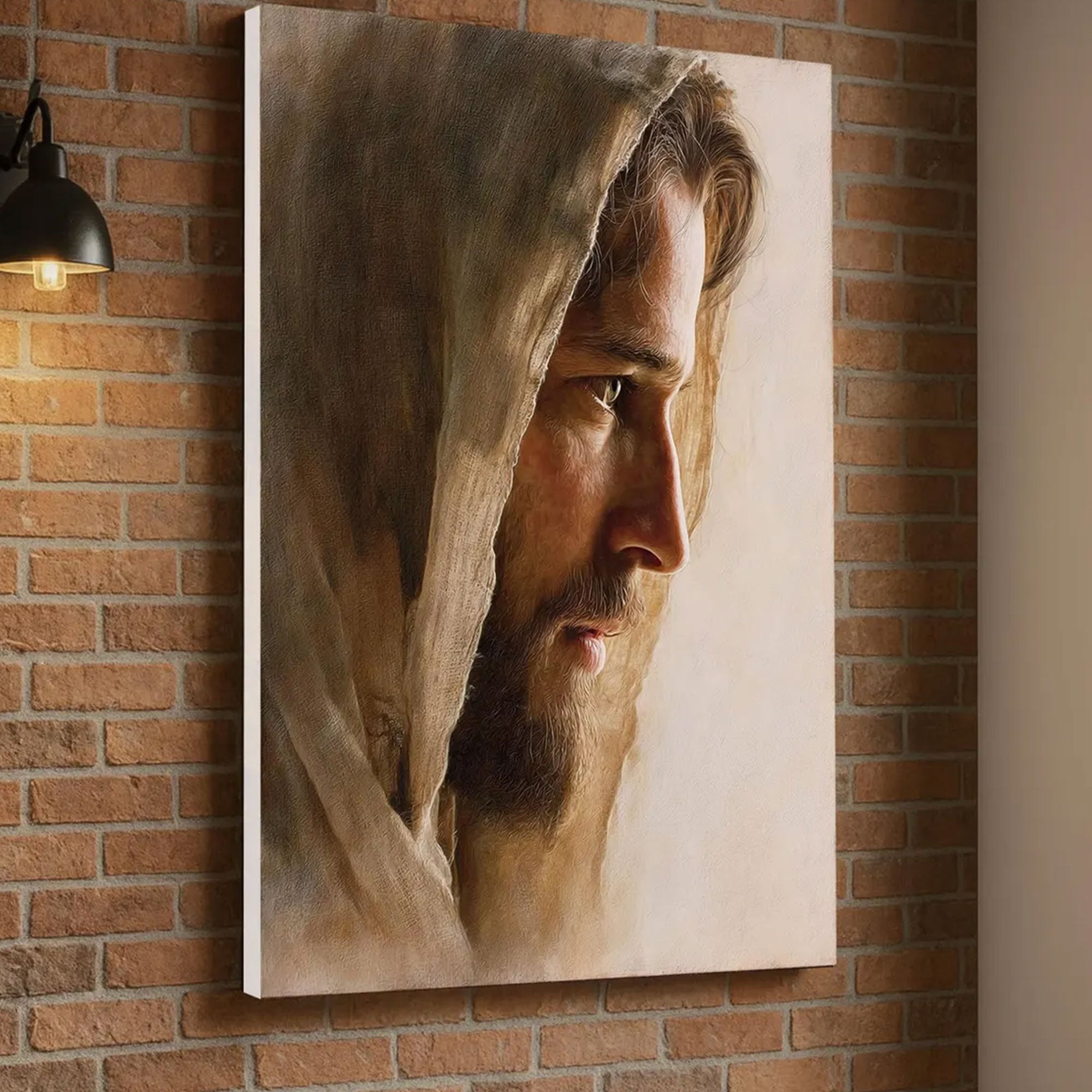 Jesus Portrait Canvas Art, Soft Christian Wall Decor, Religious Home Artwork, Inspirational Faith Gift, Modern Spiritual Decor