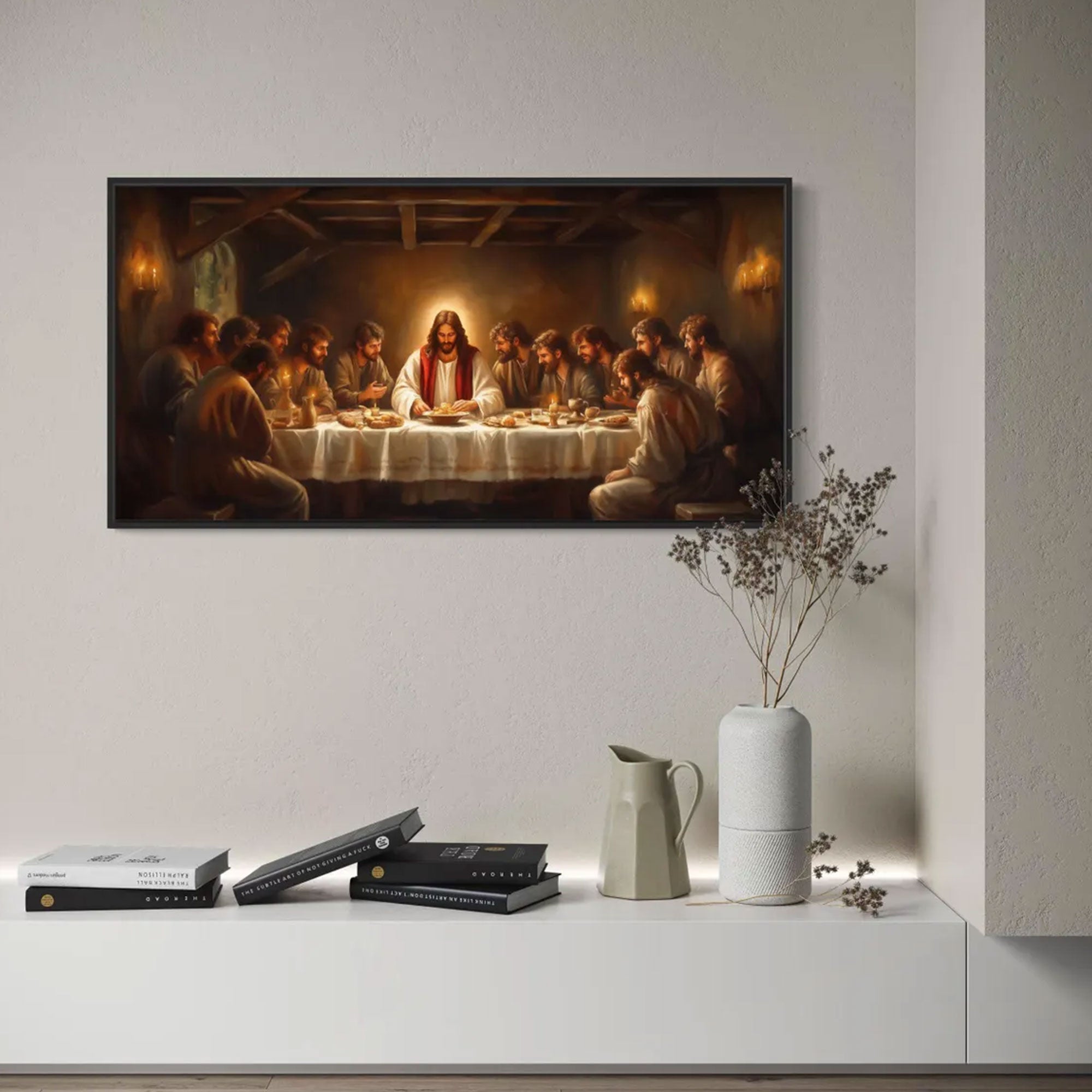 The Last Supper Canvas Print, Jesus and His Twelve Disciples Wall Art, Classical Biblical Painting, Christian Religious Church Home Decor, Faith Gift