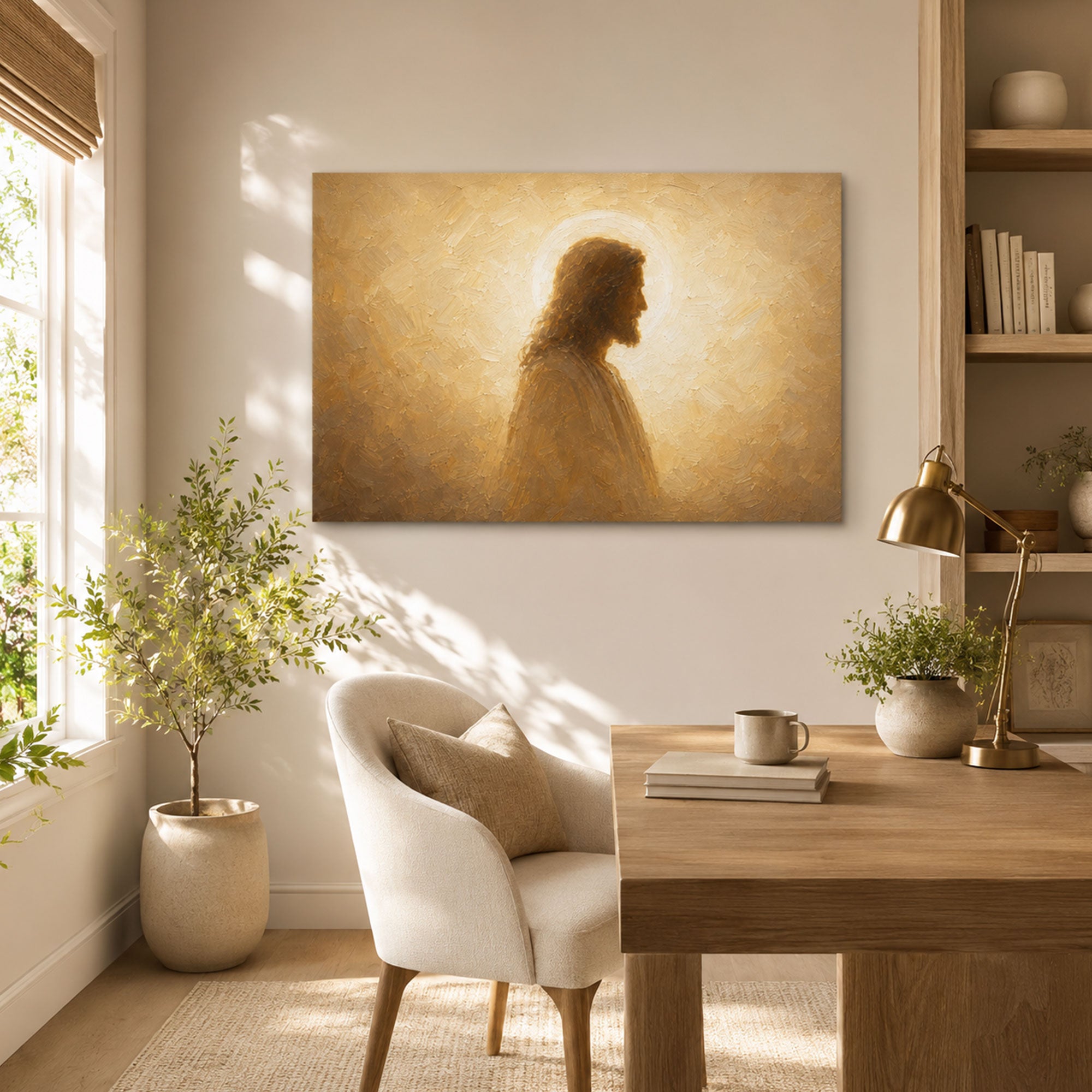 Jesus in Divine Light Canvas Print, Light of the World Christian Wall Decor, Faith Gift