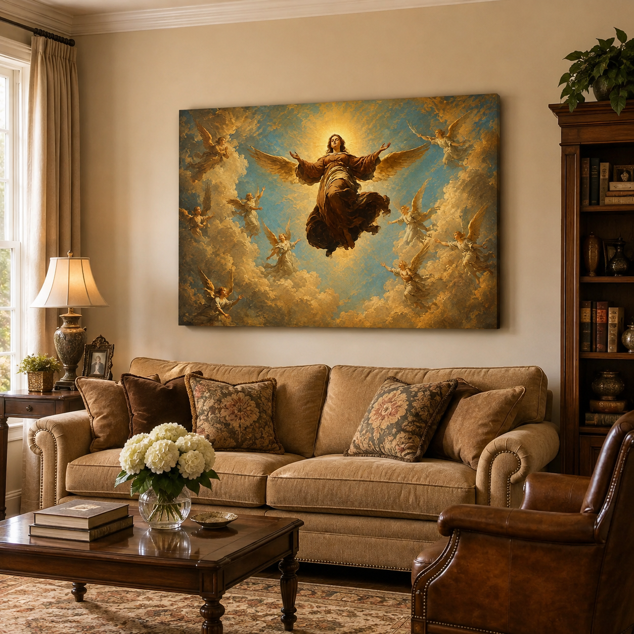 Golden Light Assumption Canvas Print - Bless Your Family Meals