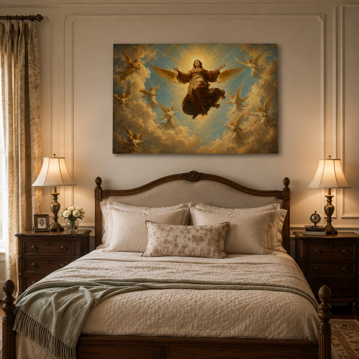 Golden Light Assumption Canvas Print - Bless Your Family Meals