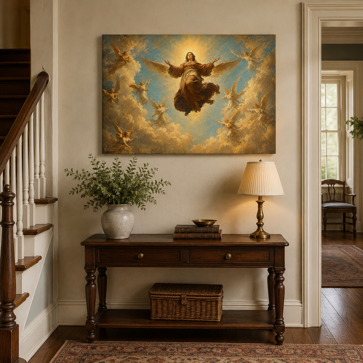 Golden Light Assumption Canvas Print - Bless Your Family Meals