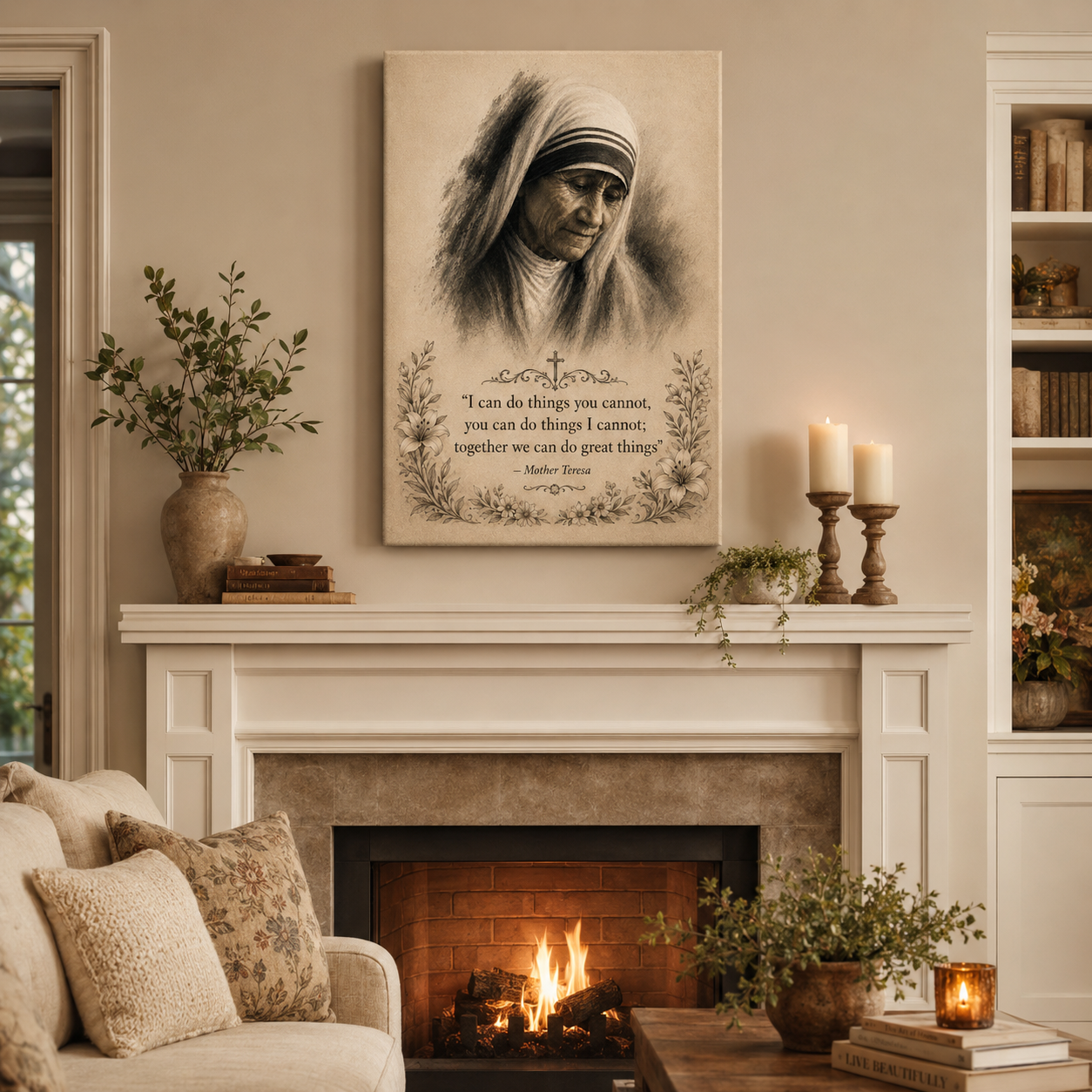 Together We Can Do Great Things Canvas Print - Mother Teresa Masterpiece