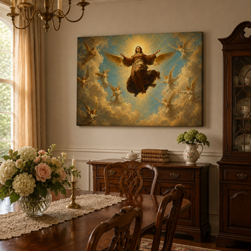 Golden Light Assumption Canvas Print - Bless Your Family Meals