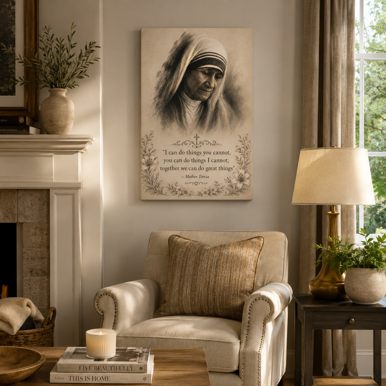 Together We Can Do Great Things Canvas Print - Mother Teresa Masterpiece