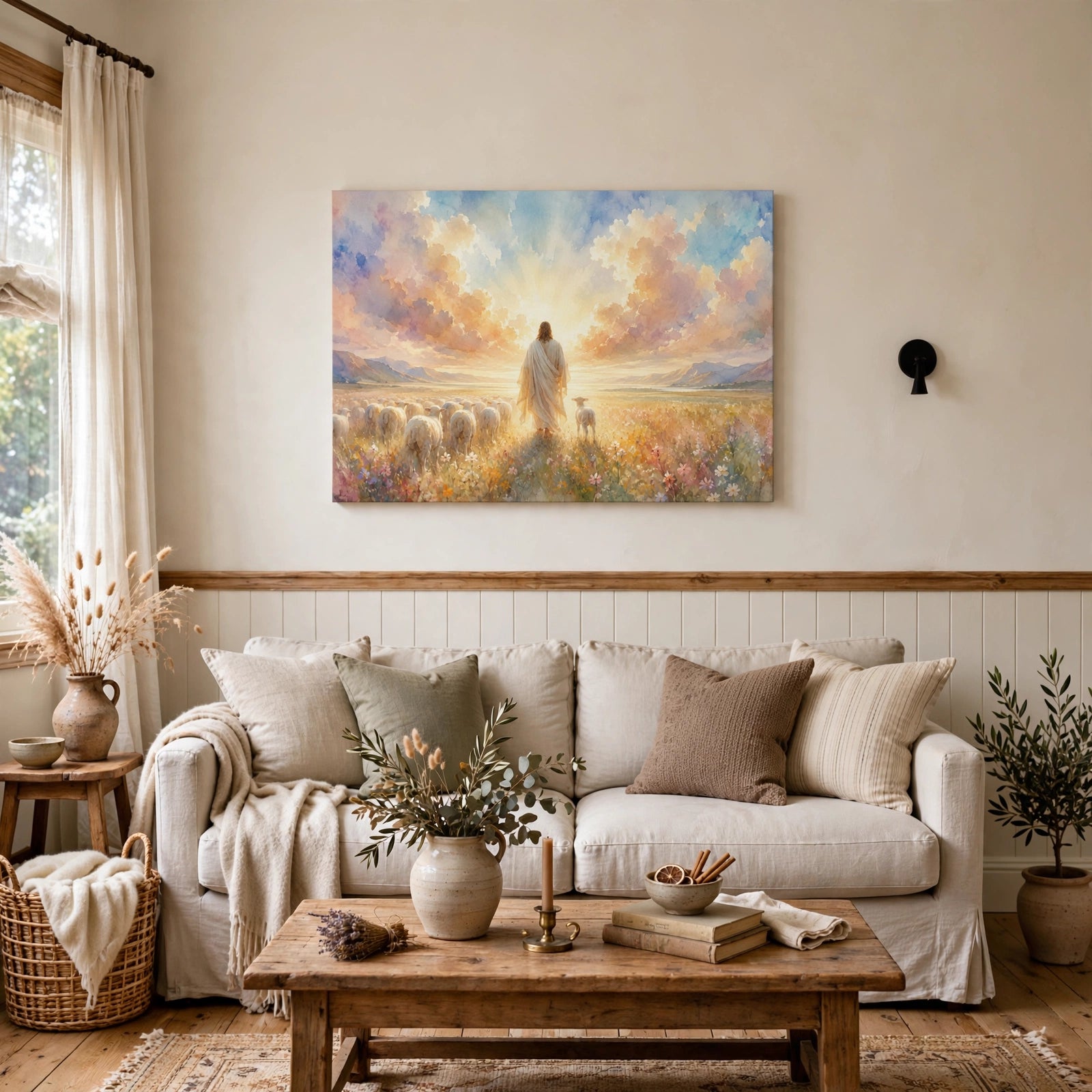 The Great Guide Christian Canvas Print, Jesus Leading the Way Wall Art