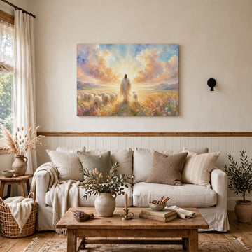 The Great Guide Christian Canvas Print, Jesus Leading the Way Wall Art