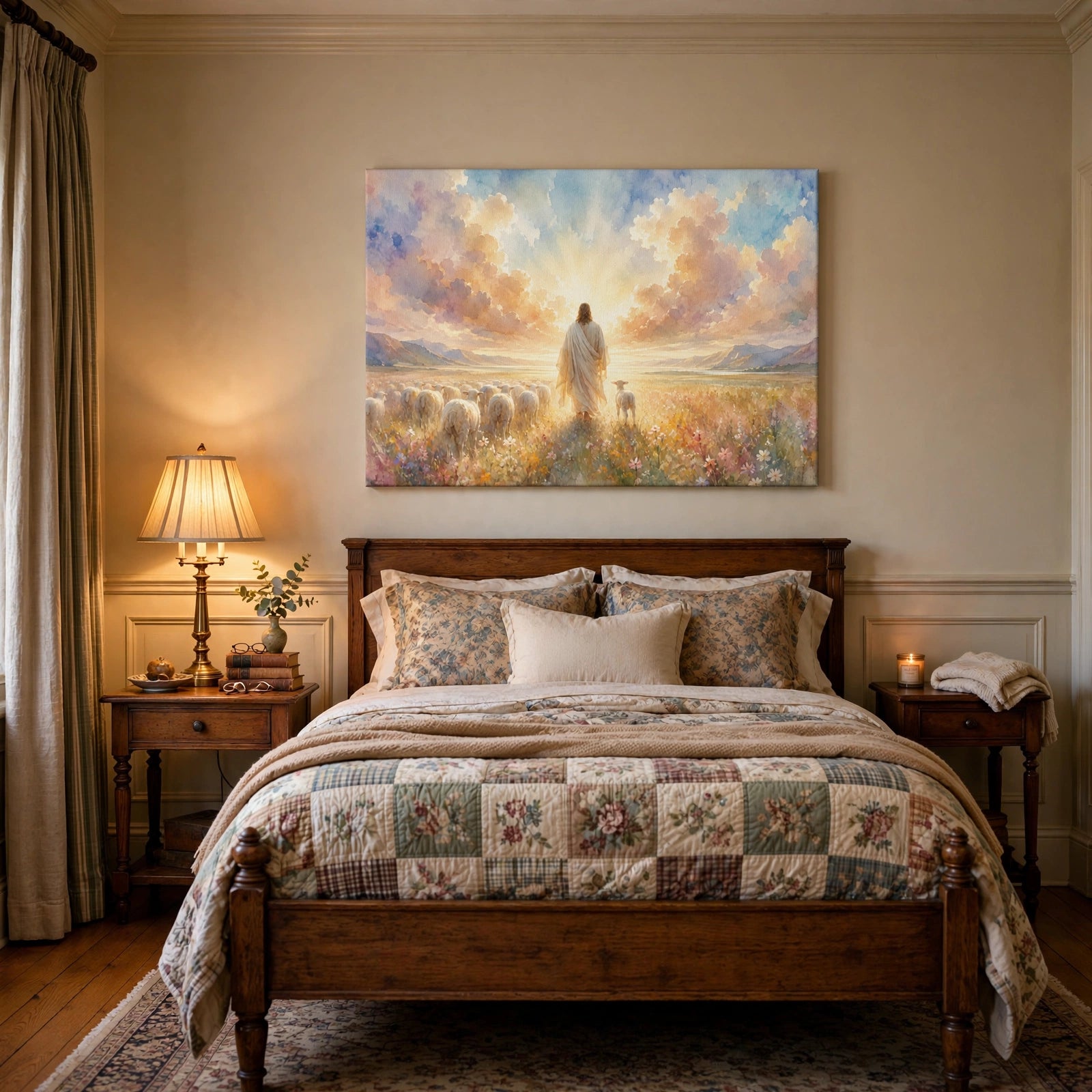 The Great Guide Christian Canvas Print, Jesus Leading the Way Wall Art