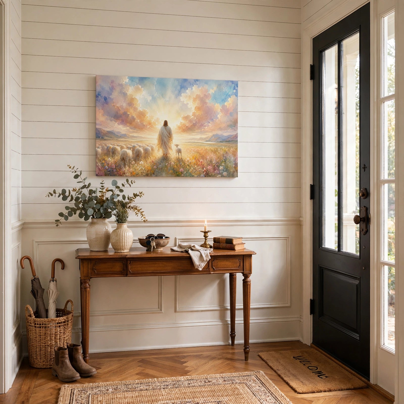 The Great Guide Christian Canvas Print, Jesus Leading the Way Wall Art