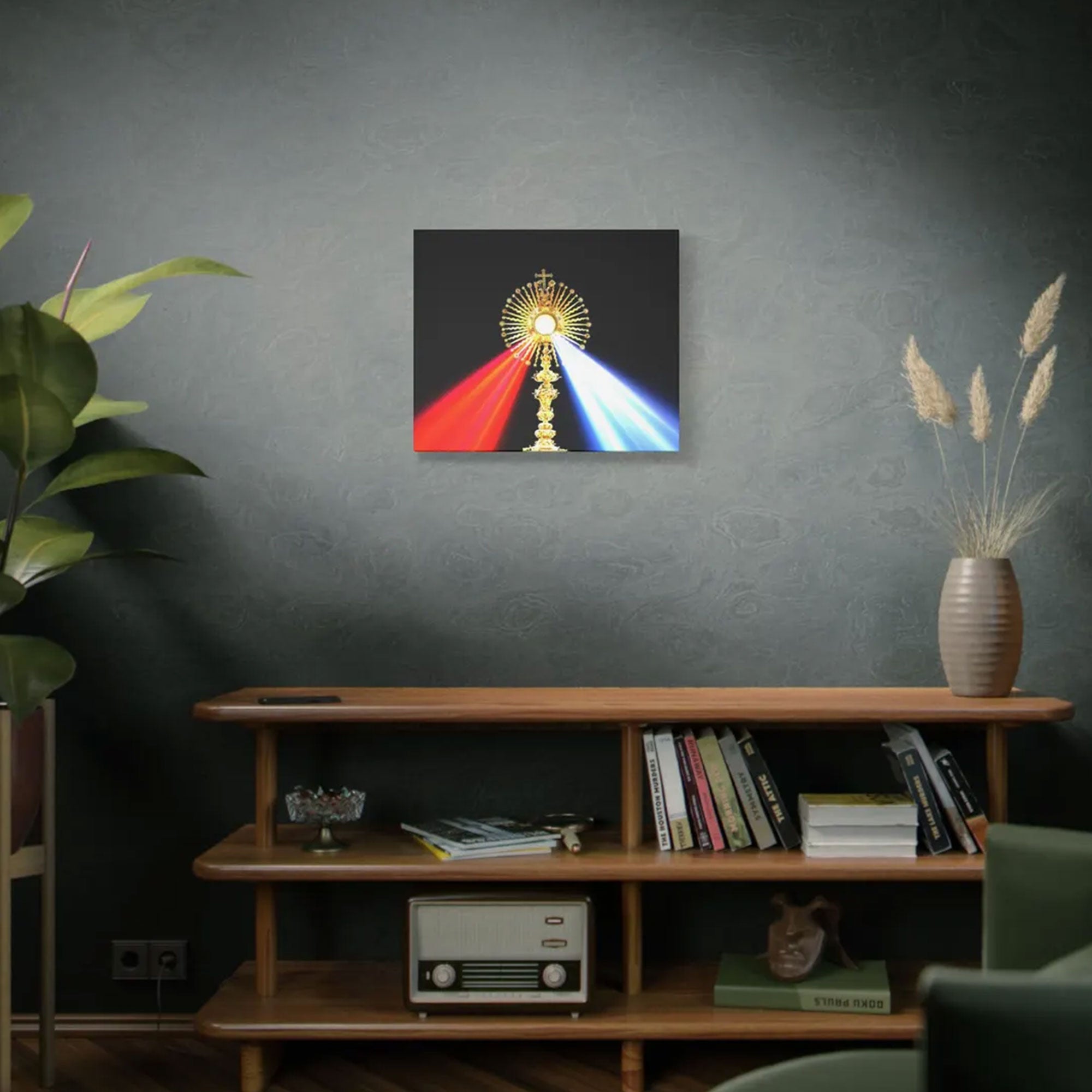 Divine Mercy Jesus Canvas Print, Eucharist Monstrance Religious Wall Art Home Decor