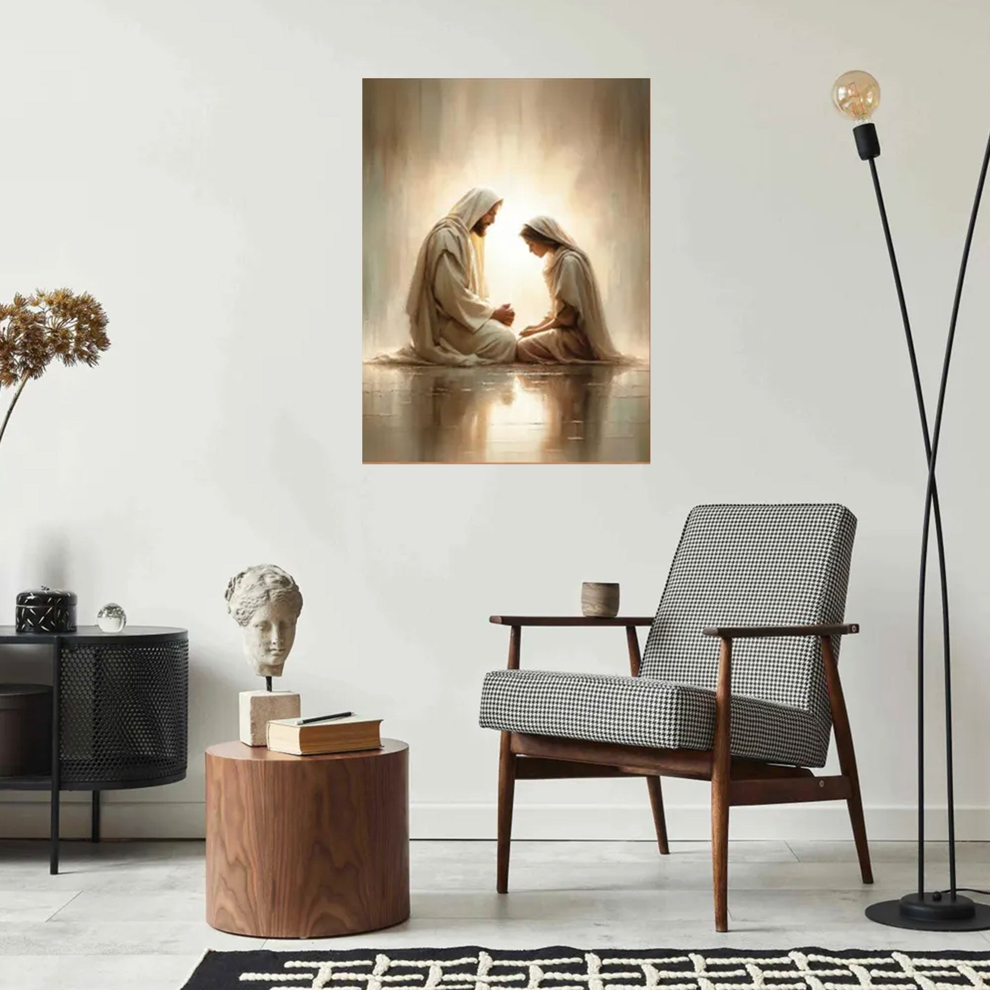 Divine Prayers, Jesus and Girl Canvas Art, Inspirational Picture of Christ, LDS Christian Art & Bible Prints Canvas