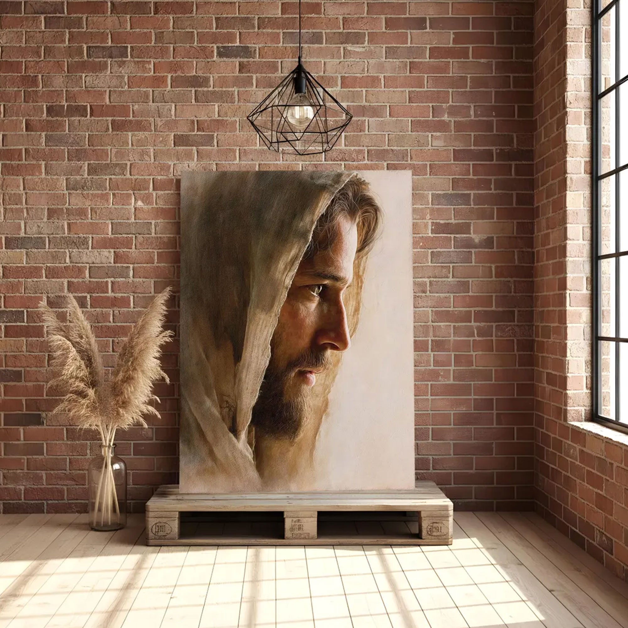 Jesus Portrait Canvas Art, Soft Christian Wall Decor, Religious Home Artwork, Inspirational Faith Gift, Modern Spiritual Decor