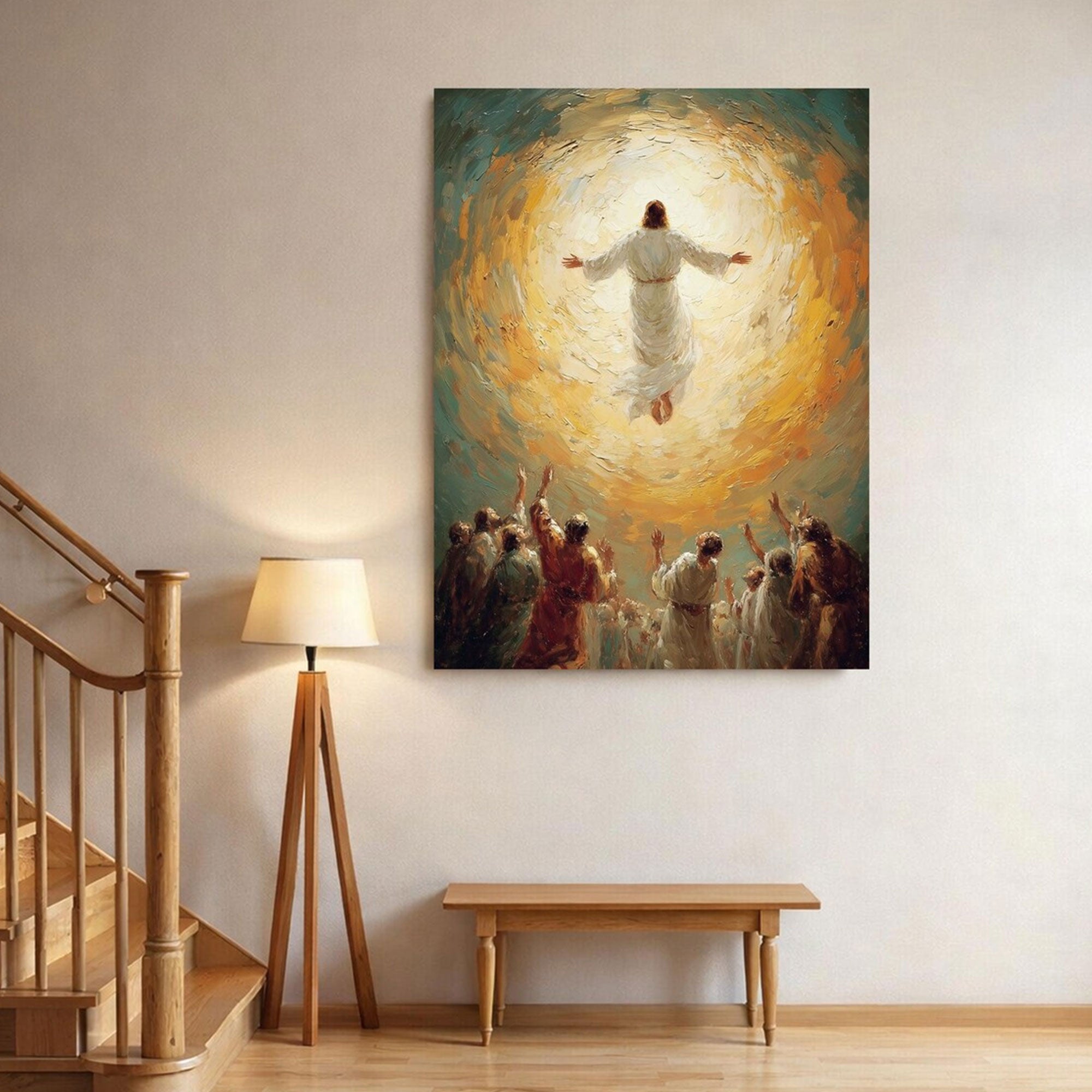 Ascension of Jesus Canvas Print, Christian Faith Wall Art, Heavenly Spiritual Decor, Sacred Biblical Artwork
