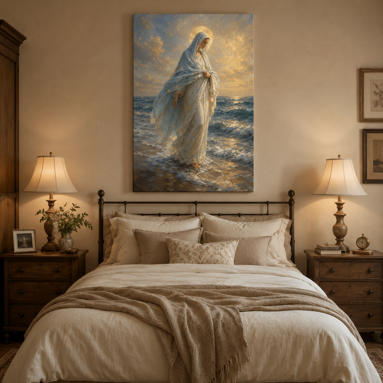 Stella Maris Canvas Print - She Walks With You Through Every Storm