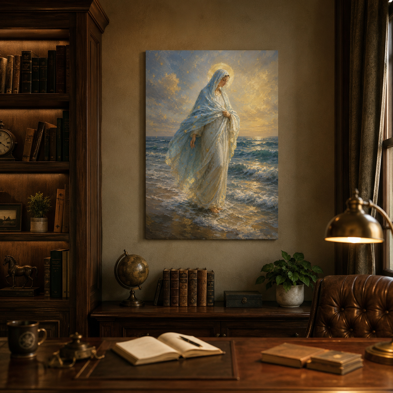 Stella Maris Canvas Print - She Walks With You Through Every Storm