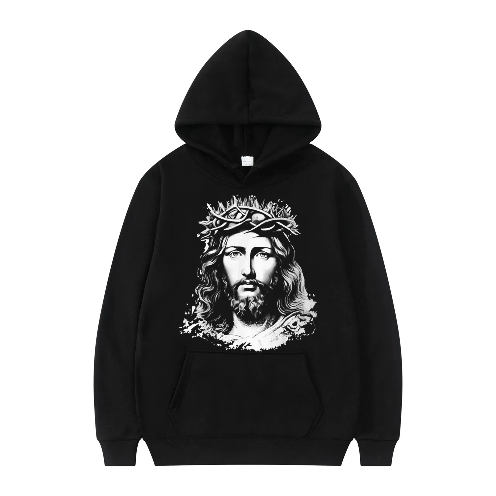 Jesus Christ Face Graphic T-Shirt, Crown of Thorns Design, Christian Faith Shirt