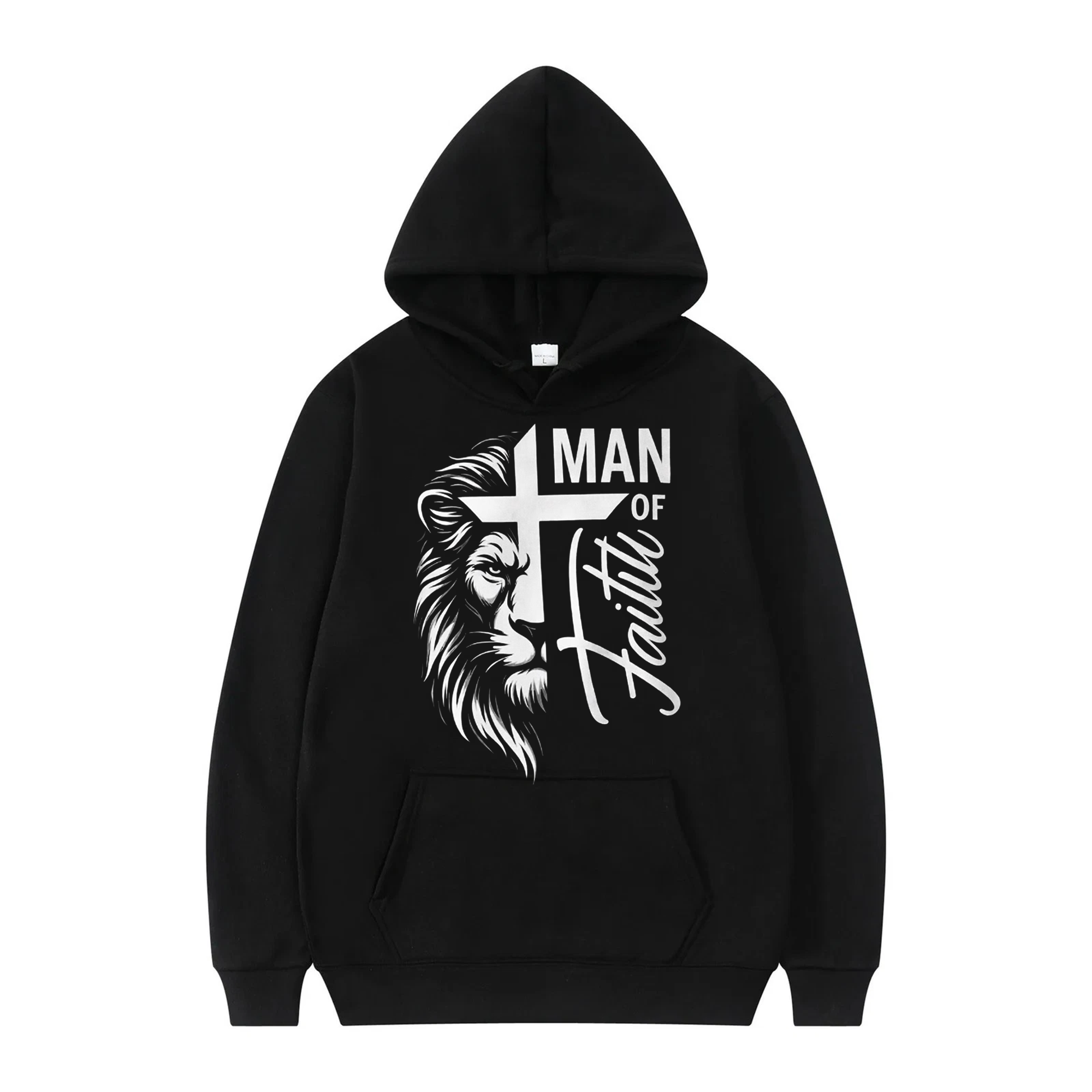 Man of Faith Shirt Lion of Judah Tee, Christian Cross Graphic, Religious Apparel
