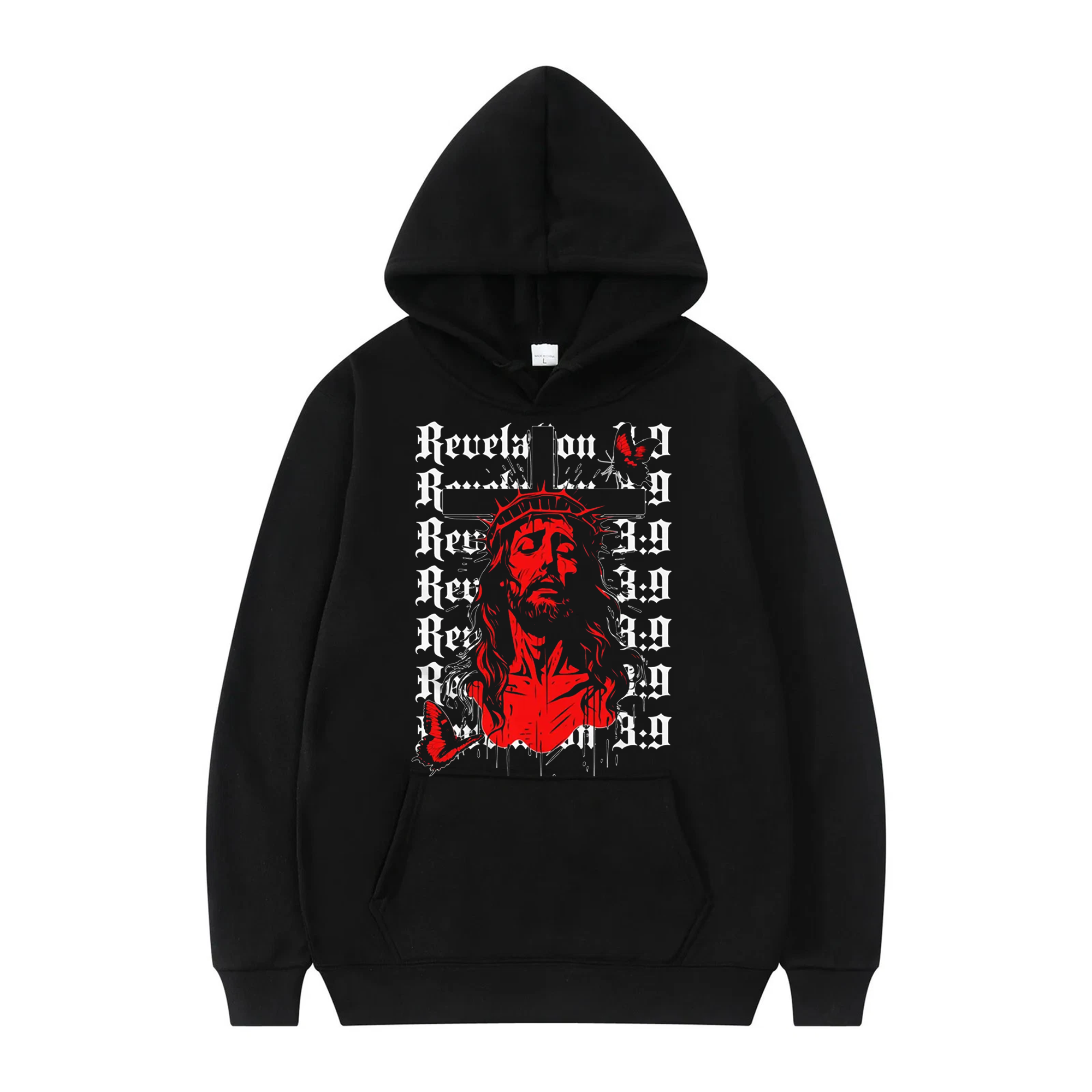 Gothic Jesus Cross Shirt, Hoodie, Sweatshirt, Red Christ Graphic, Revelation Christian Apparel