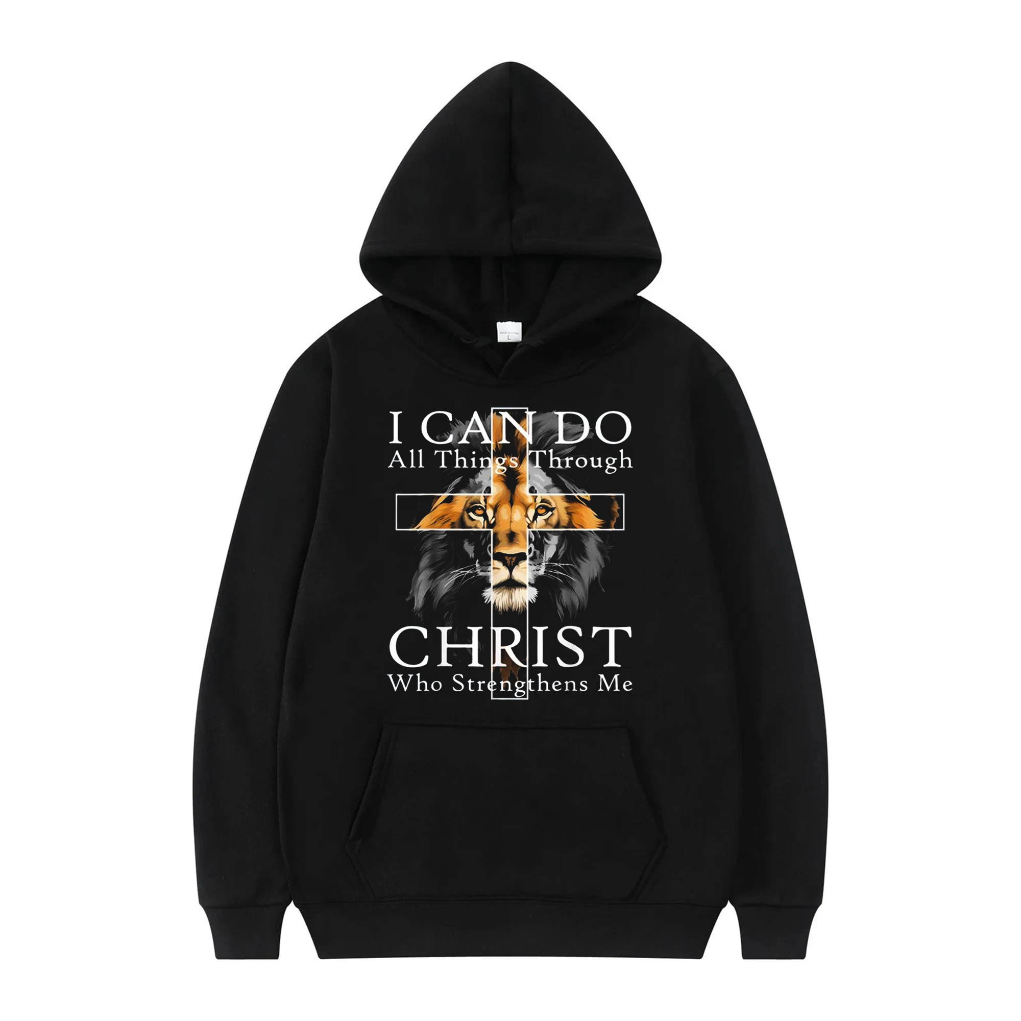 Lion Cross Christian Shirt, Strong Faith Warrior Tee, Jesus Power Symbol, Inspirational Men’s Gift