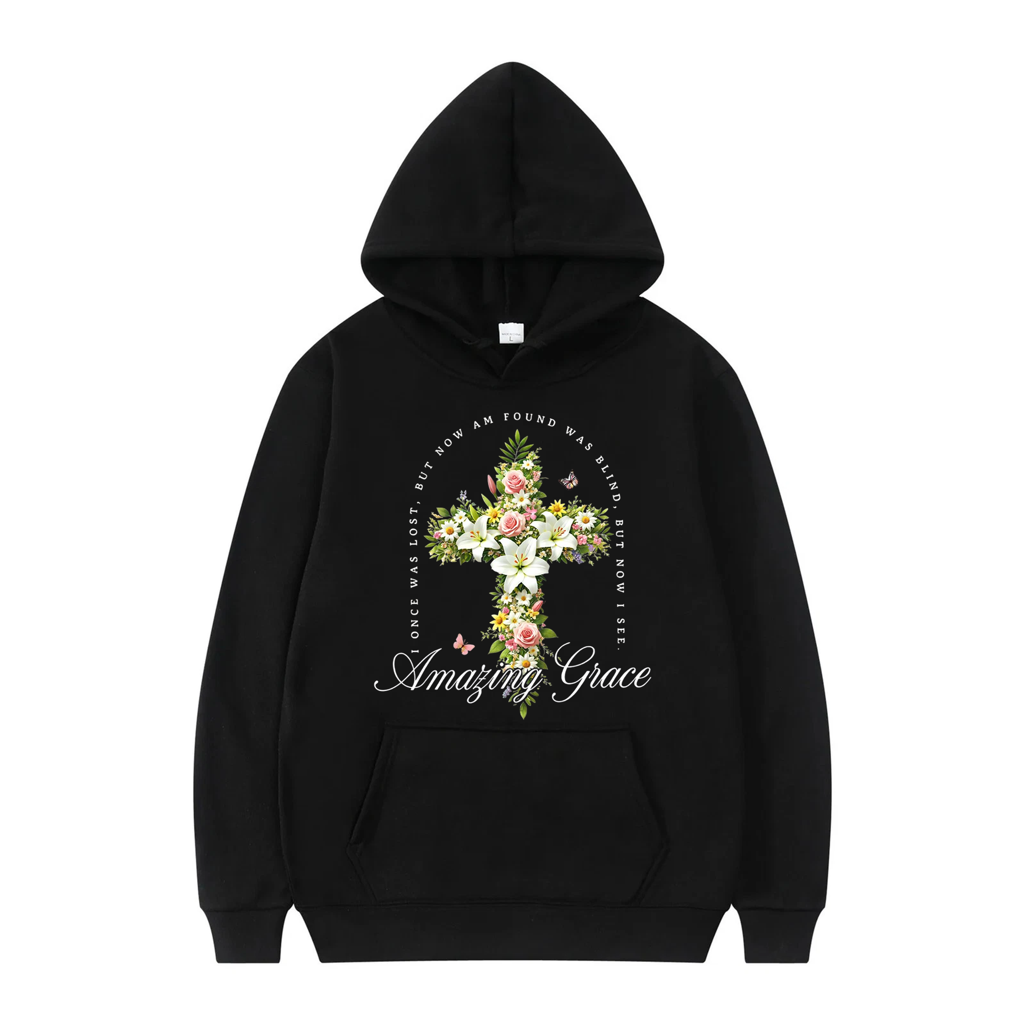 Amazing Grace Floral Cross Shirt, Christian Faith Tee, Inspirational Religious Apparel for Men Women