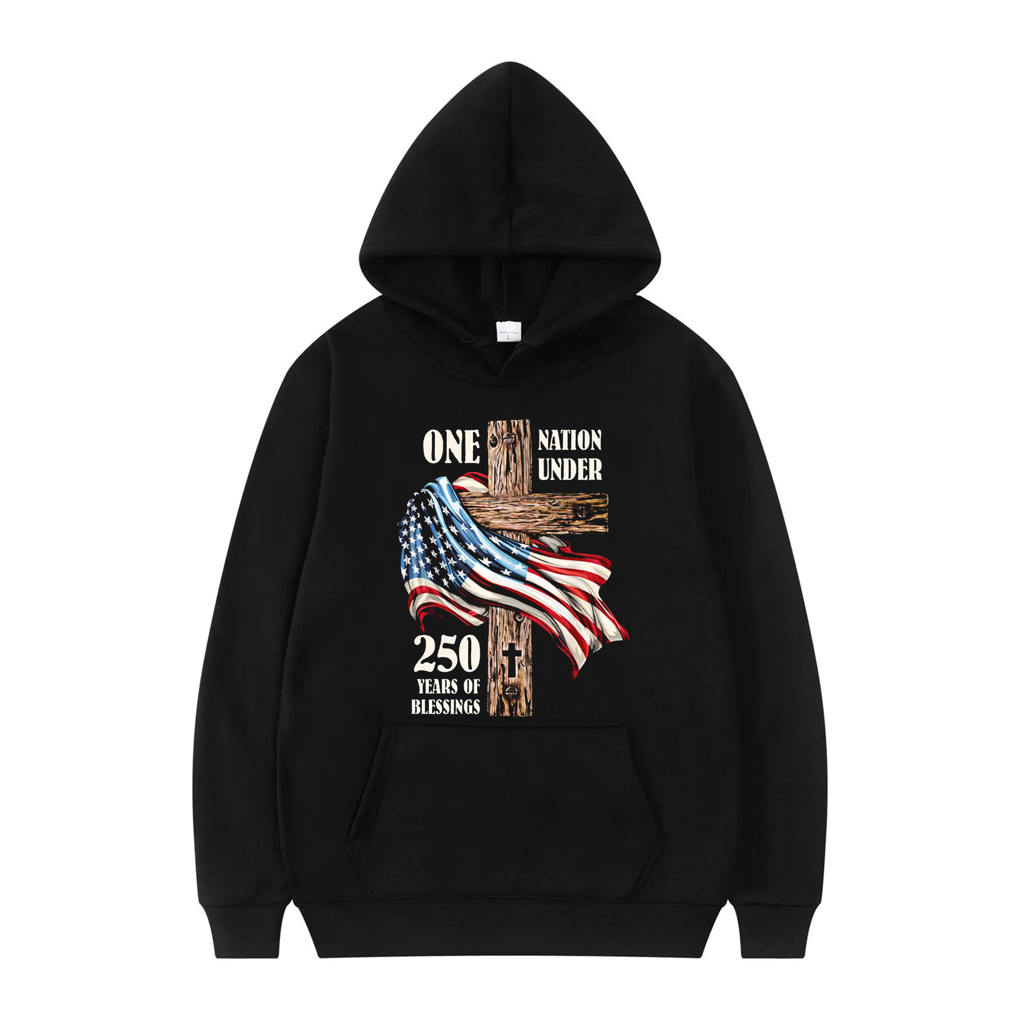 One Nation Under God 250 Years Shirt, American Flag Cross Christian Tee, Patriotic USA Faith Apparel for Men Women