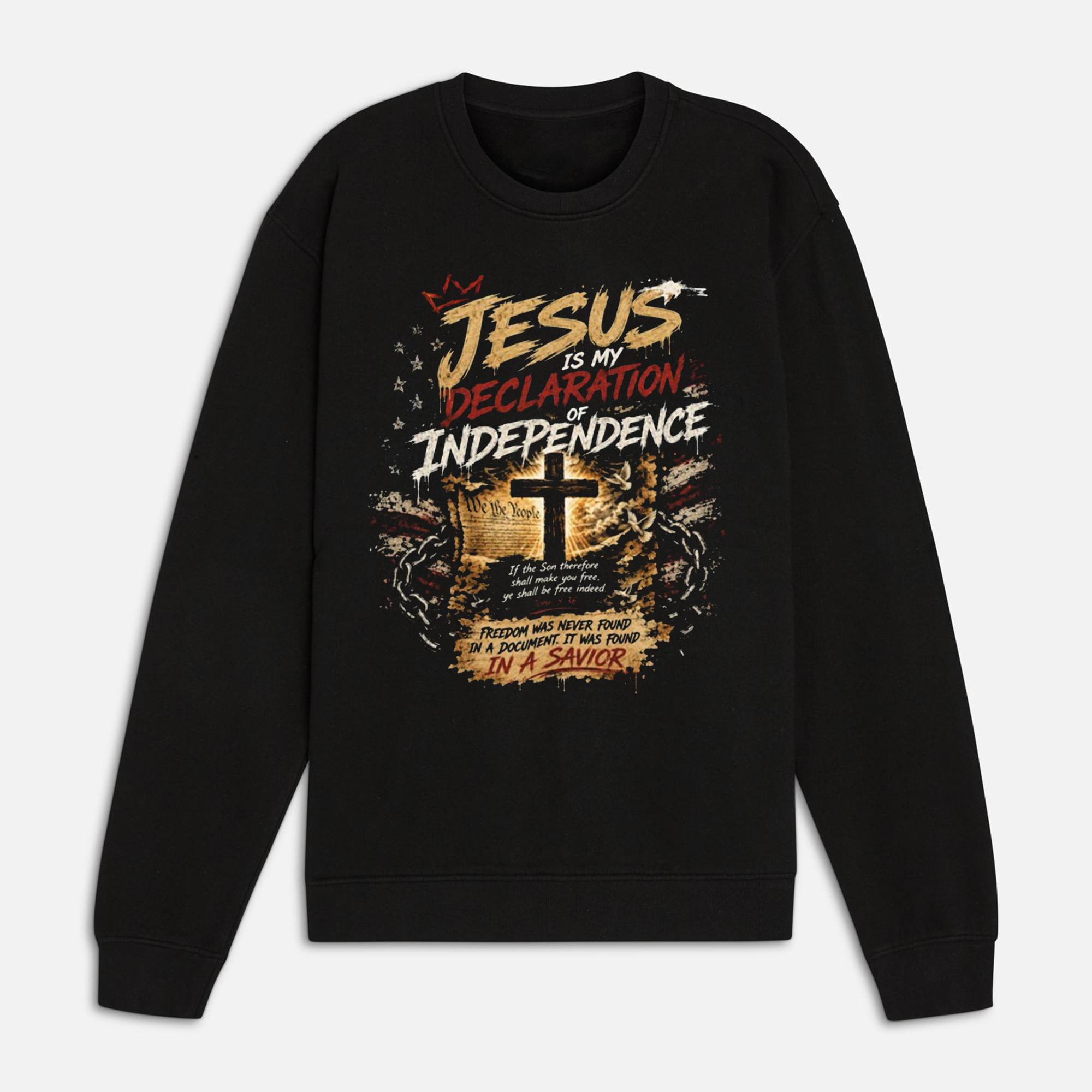 Jesus Is My Declaration of Independence Shirt, Christian Patriotic Cross Tee, Faith Based 4th of July T-Shirt