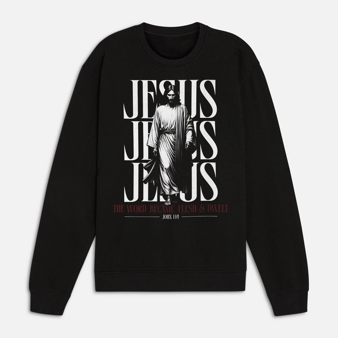 Jesus Typography T-Shirt, The Word Became Flesh Christian Tee, Faith Scripture Graphic Shirt, Bible Verse Apparel, Religious Gift for Believers
