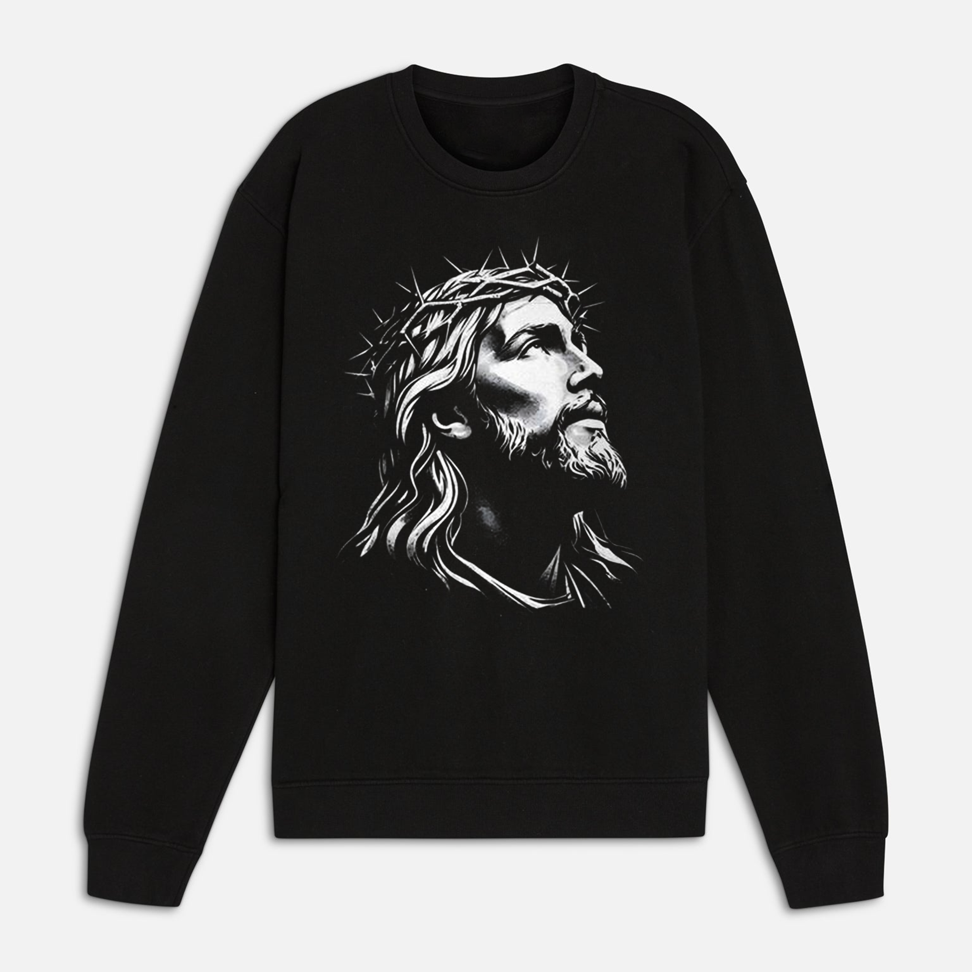 Jesus Christ Portrait Shirt, Crown of Thorns Graphic Tee, Christian Religious Apparel