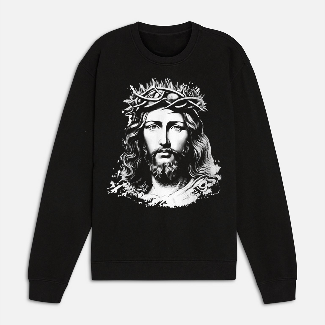 Jesus Christ Face Graphic T-Shirt, Crown of Thorns Design, Christian Faith Shirt