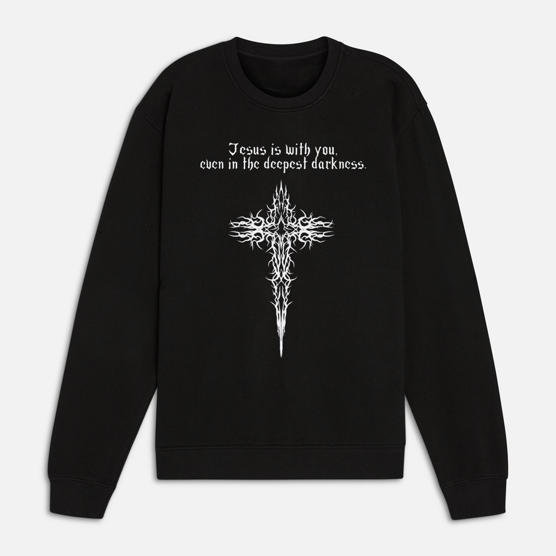 Jesus Is With You Shirt, Hoodie, Sweatshirt, Gothic Cross Christian Tee, Faith Over Fear Inspirational Apparel for Believers