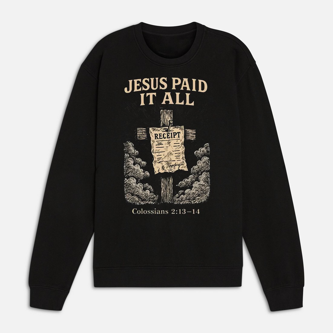 Jesus Paid It All Shirt, Hoodie, Sweatshirt, Acid Wash Christian Tee, Colossians Bible Verse Gift