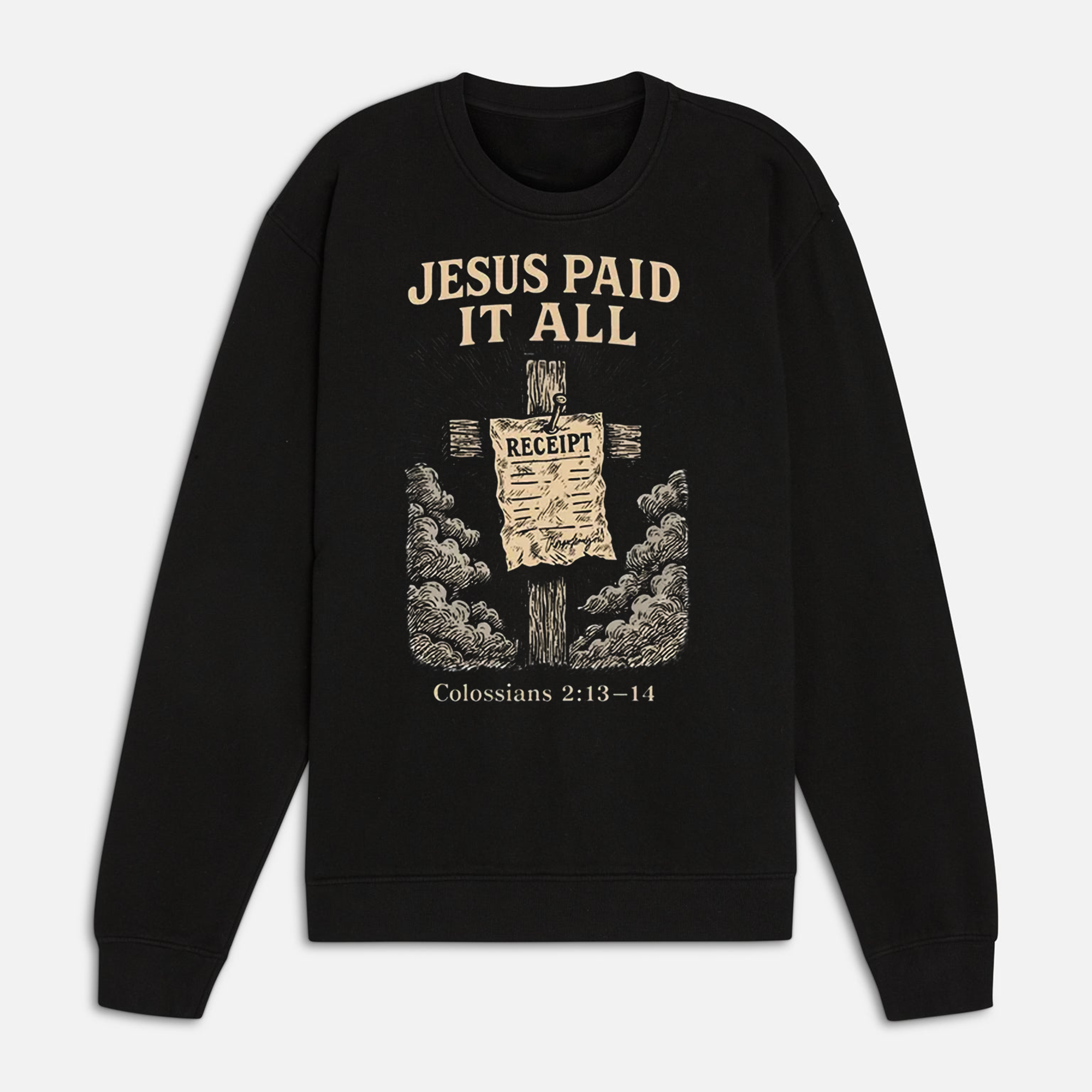 Jesus Paid It All Shirt, Hoodie, Sweatshirt, Acid Wash Christian Tee, Colossians Bible Verse Gift