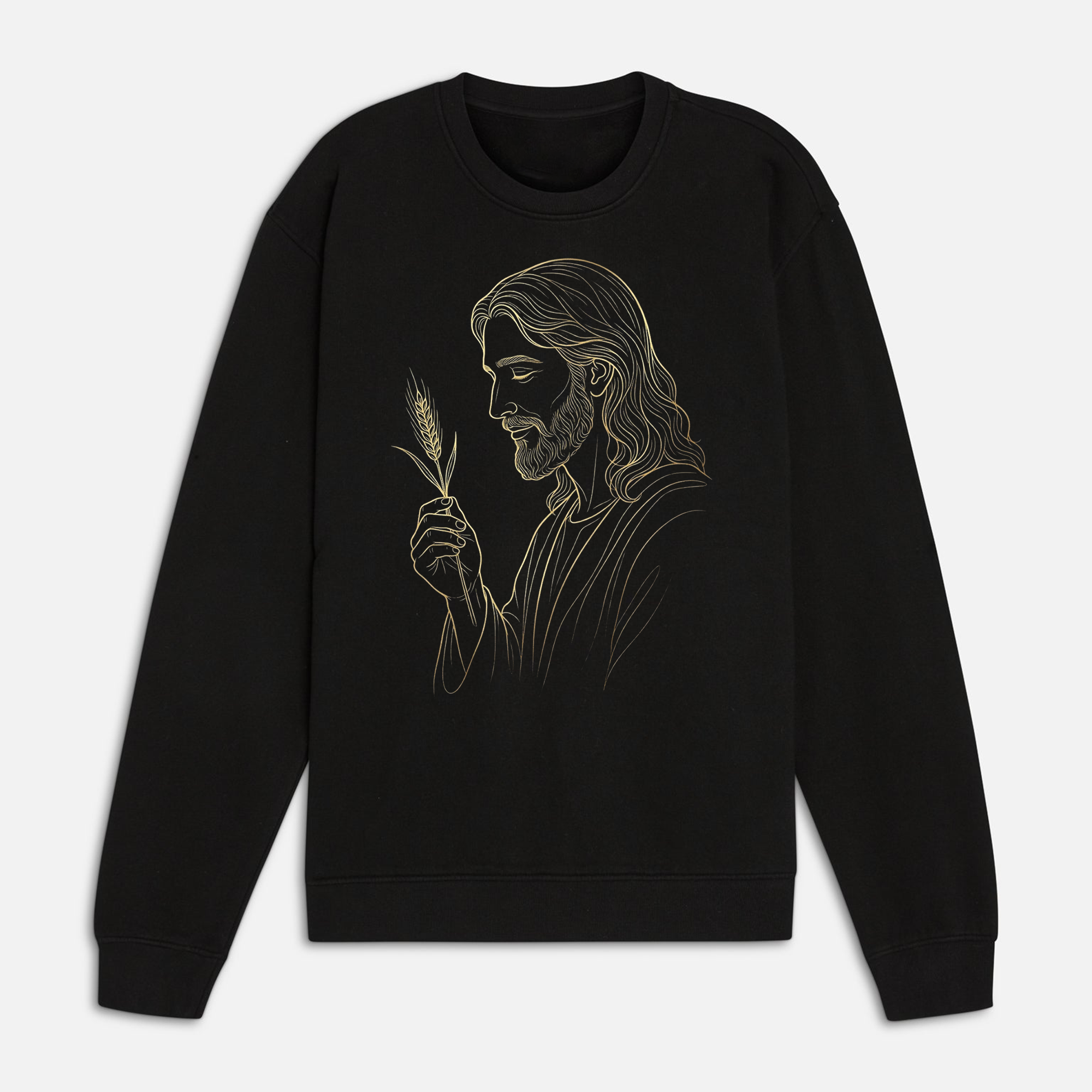 Jesus Wheat Line Art Shirt, Christian Minimalist Tee, Bread of Life Faith Design, Spiritual Christian Gift
