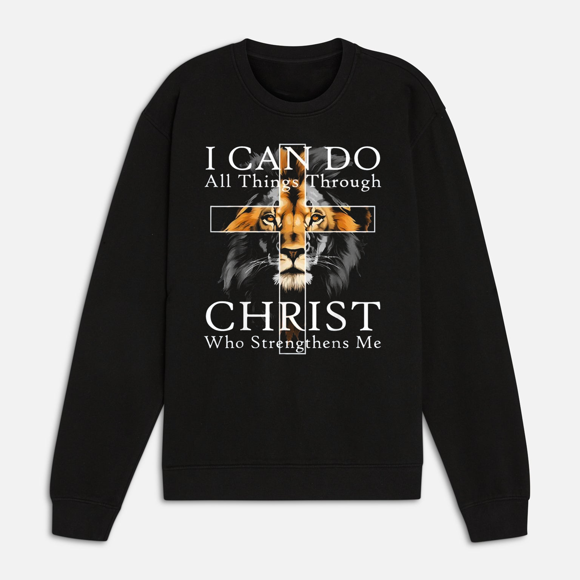 Lion Cross Christian Shirt, Strong Faith Warrior Tee, Jesus Power Symbol, Inspirational Men’s Gift