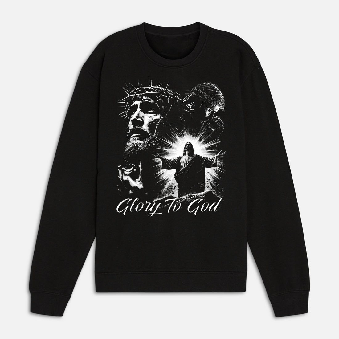 Glory To God Jesus T-Shirt, Crown of Thorns Graphic Tee, Christian Faith Religious Apparel