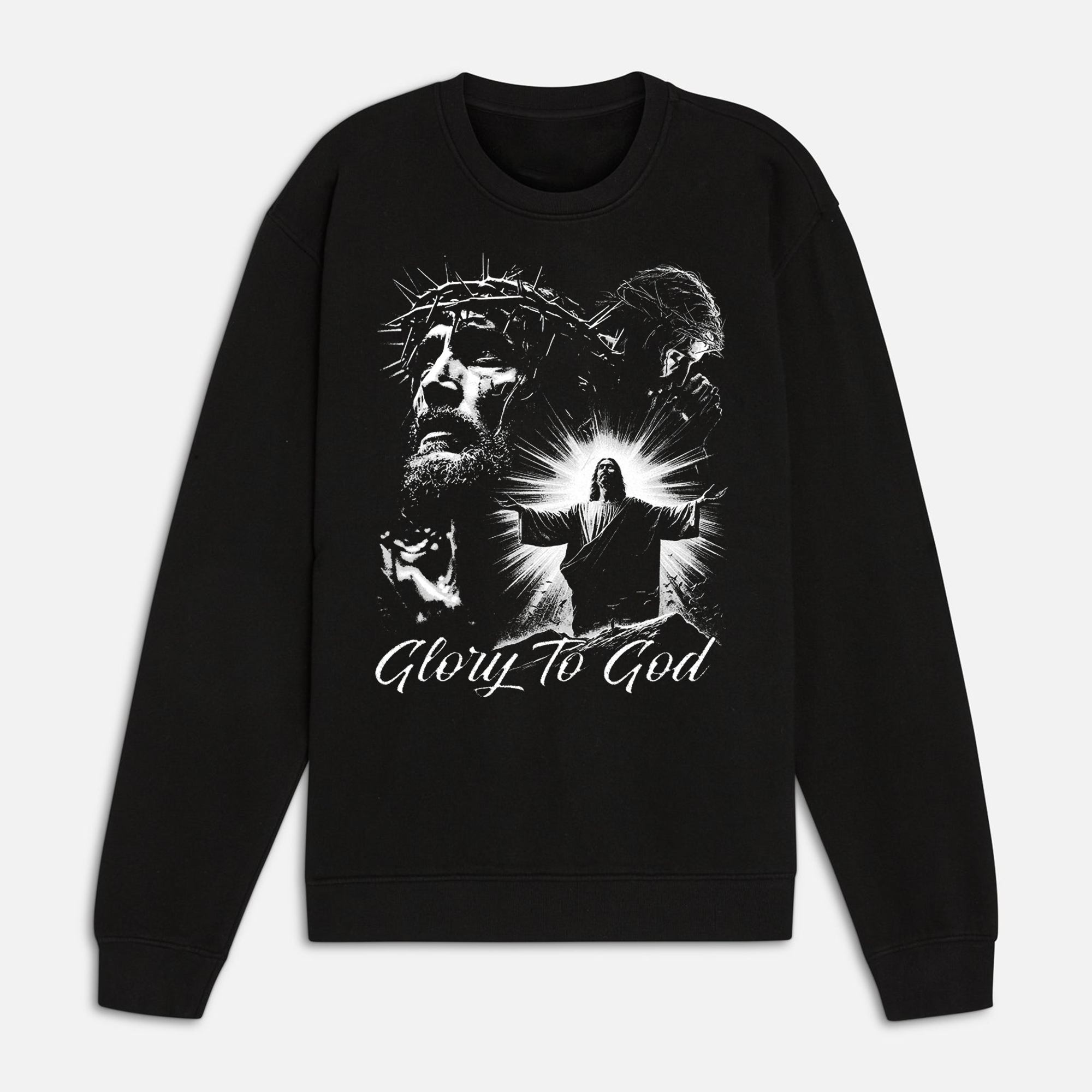 Glory To God Jesus T-Shirt, Crown of Thorns Graphic Tee, Christian Faith Religious Apparel