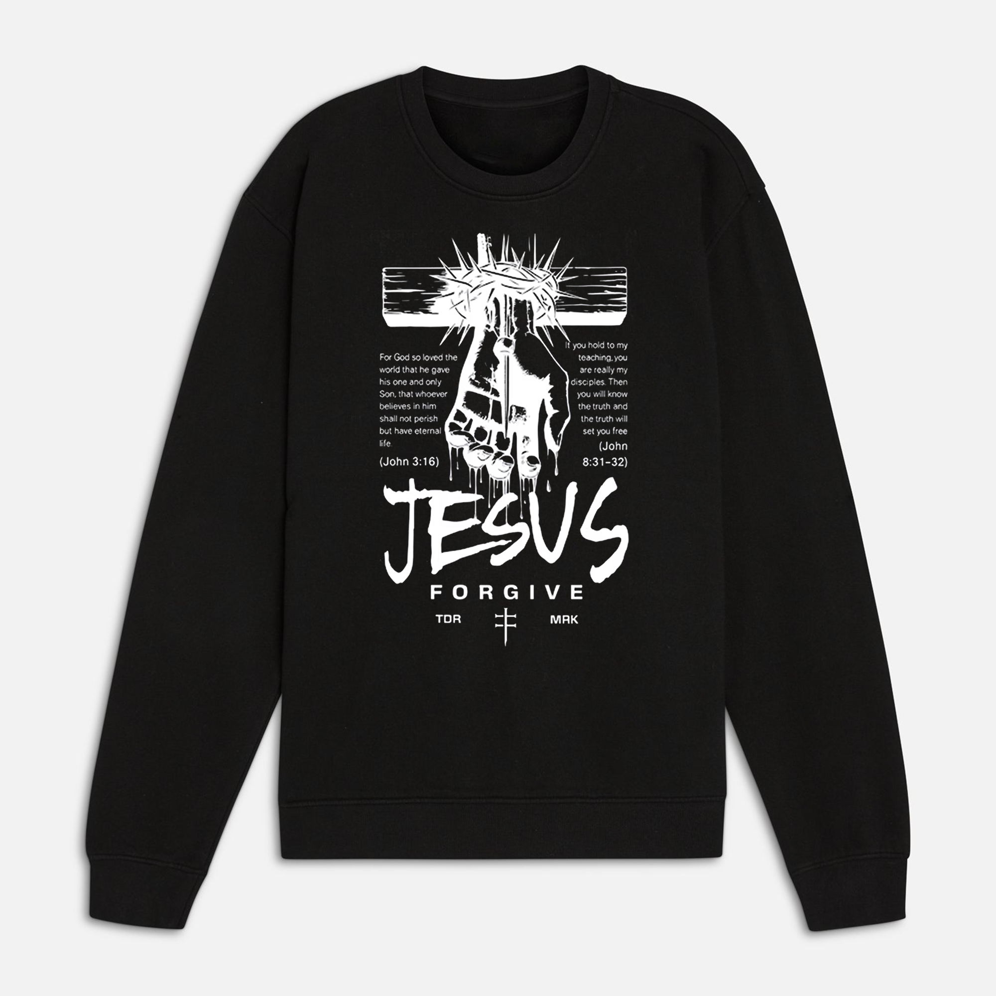 Minimalist Jesus Forgive Acid Wash Tee, Retro Christian Streetwear, Flat 2D Graphic Cross Shirt for Men & Women