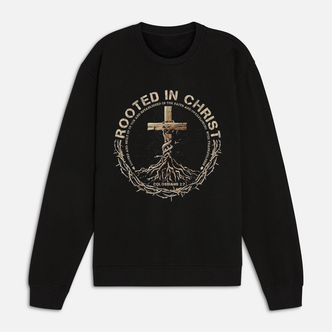 Rooted in Christ Shirt, Christian Faith Tee, Daily Spiritual Reminder, Jesus Cross Graphic, Faith Inspired Gift