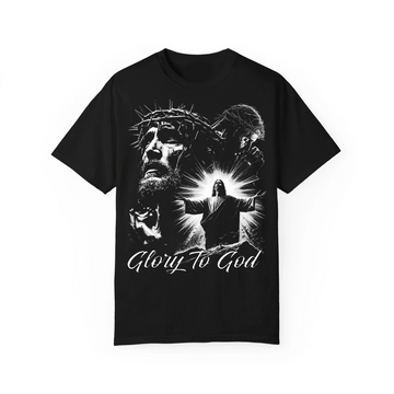 Glory To God Jesus T-Shirt, Crown of Thorns Graphic Tee, Christian Faith Religious Apparel