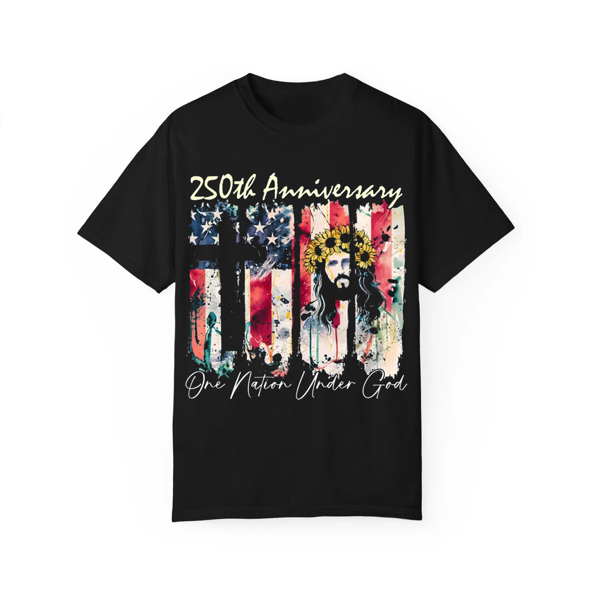 250th Anniversary America Shirt, Christian Patriotic Tee, One Nation Under God USA 1776 2026 Faith Apparel