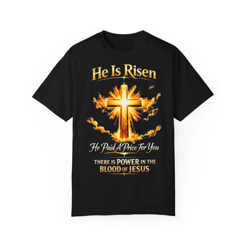 He Is Risen Cross T-Shirt, Resurrection Jesus Christian Tee, Religious Faith Apparel
