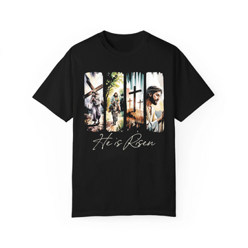 He Is Risen Jesus Shirt, Christian Resurrection Tee, Faith-Based Religious Apparel for Men Women