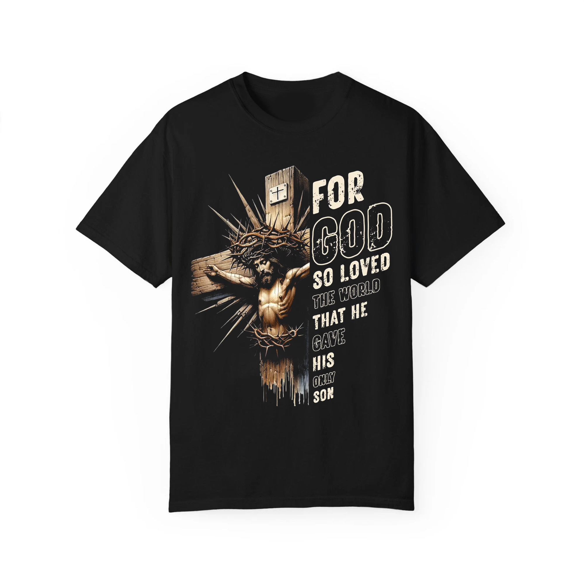 For God So Loved the World Shirt, John 3:16 Christian Tee, Jesus Cross Faith Apparel for Men Women