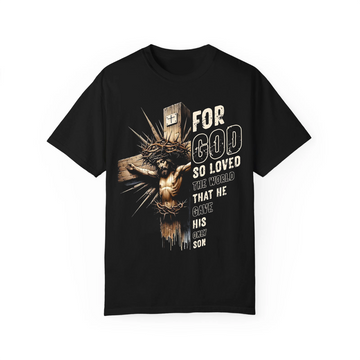 For God So Loved the World Shirt, John 3:16 Christian Tee, Jesus Cross Faith Apparel for Men Women