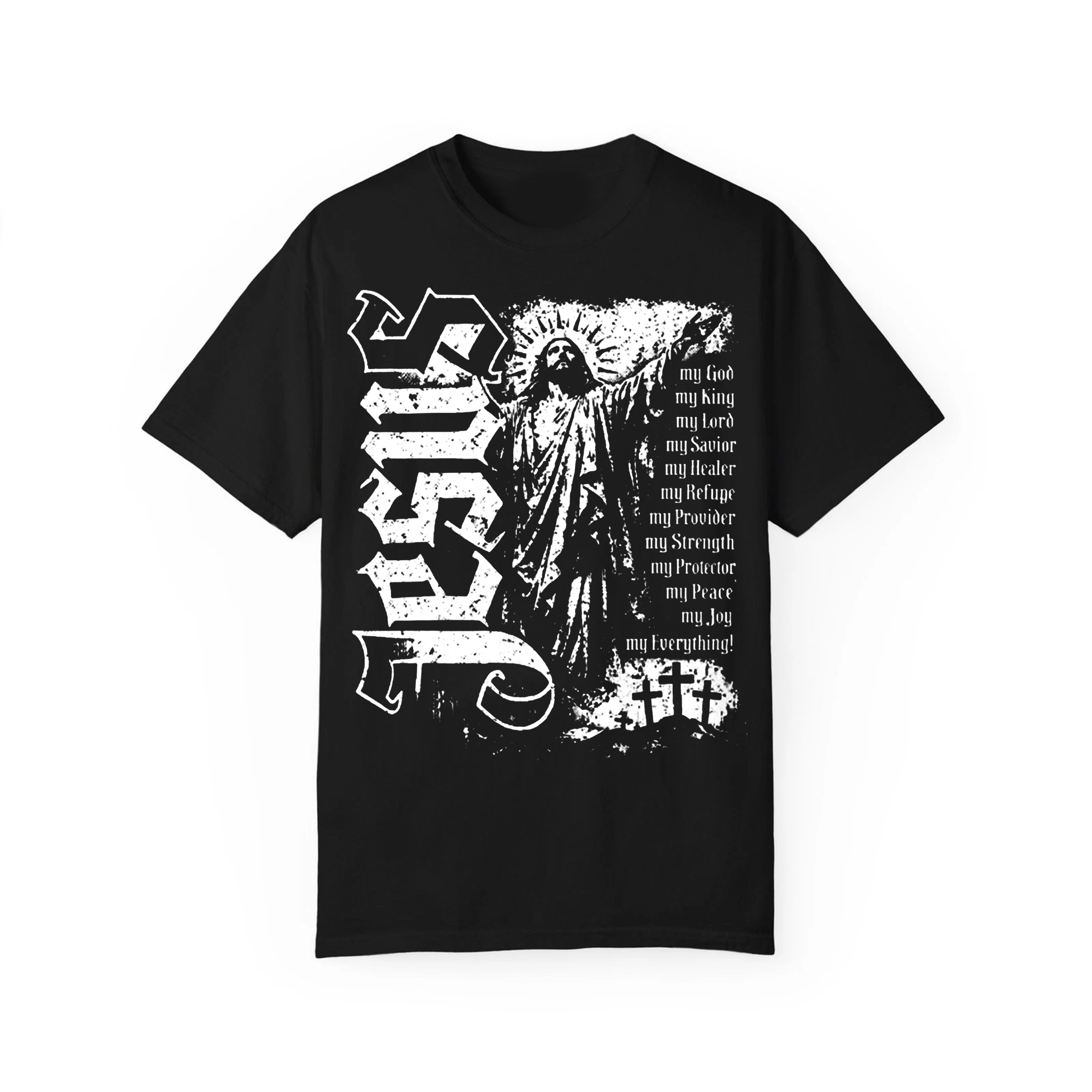 Jesus Graphic Tee Christian Shirt, Faith Based Religious Apparel, Inspirational Quote Design