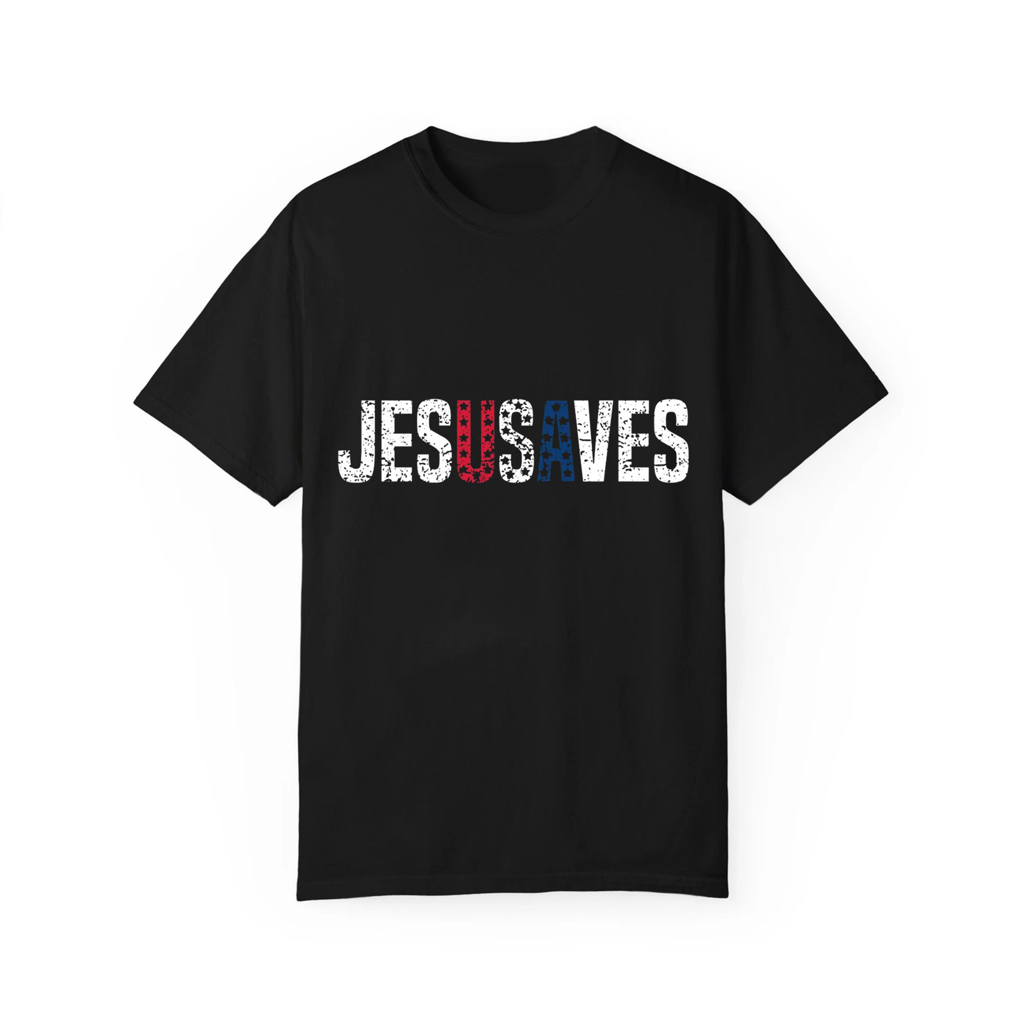 Jesus Saves Shirt, Christian Patriotic T-Shirt, Faith Based American Flag Tee, Religious Fourth of July Gift