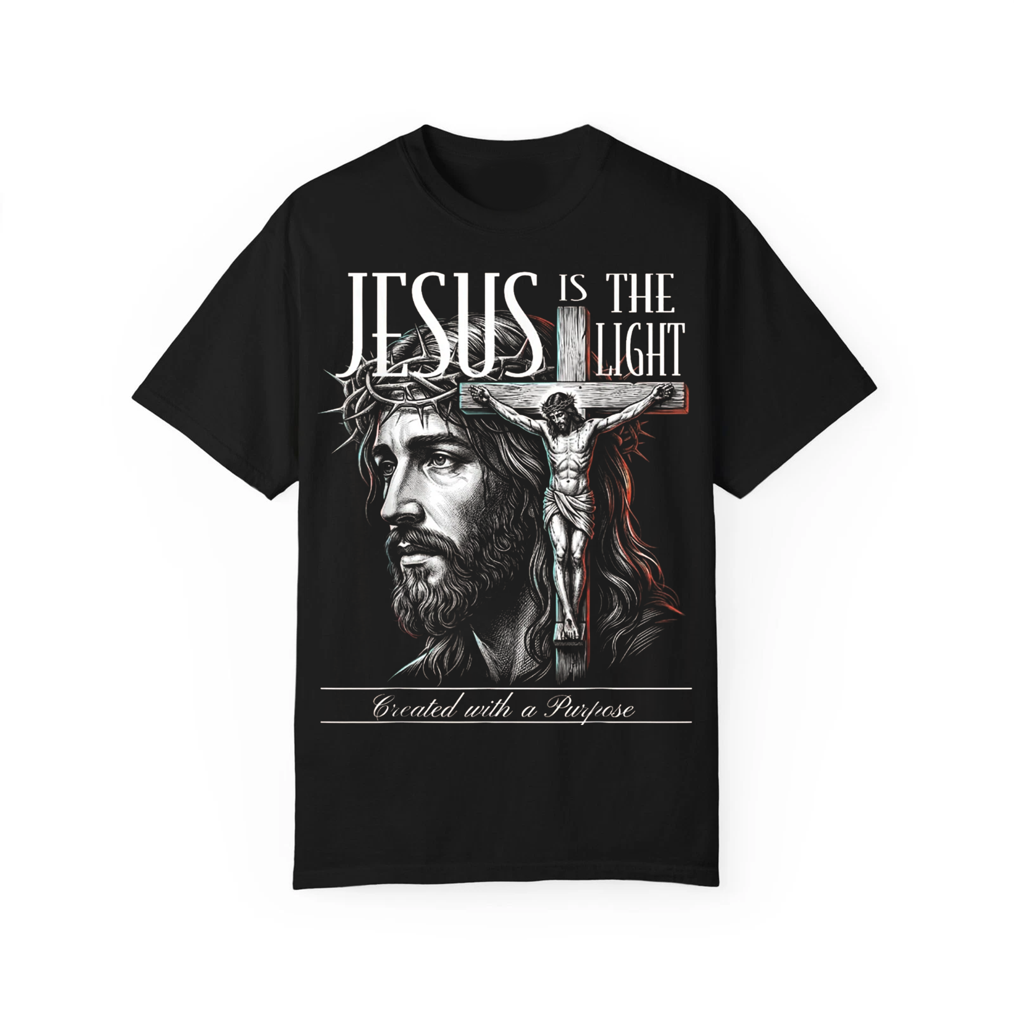 Christian Jesus Is the Light Shirt, Faith Based Graphic Tee, Religious Apparel