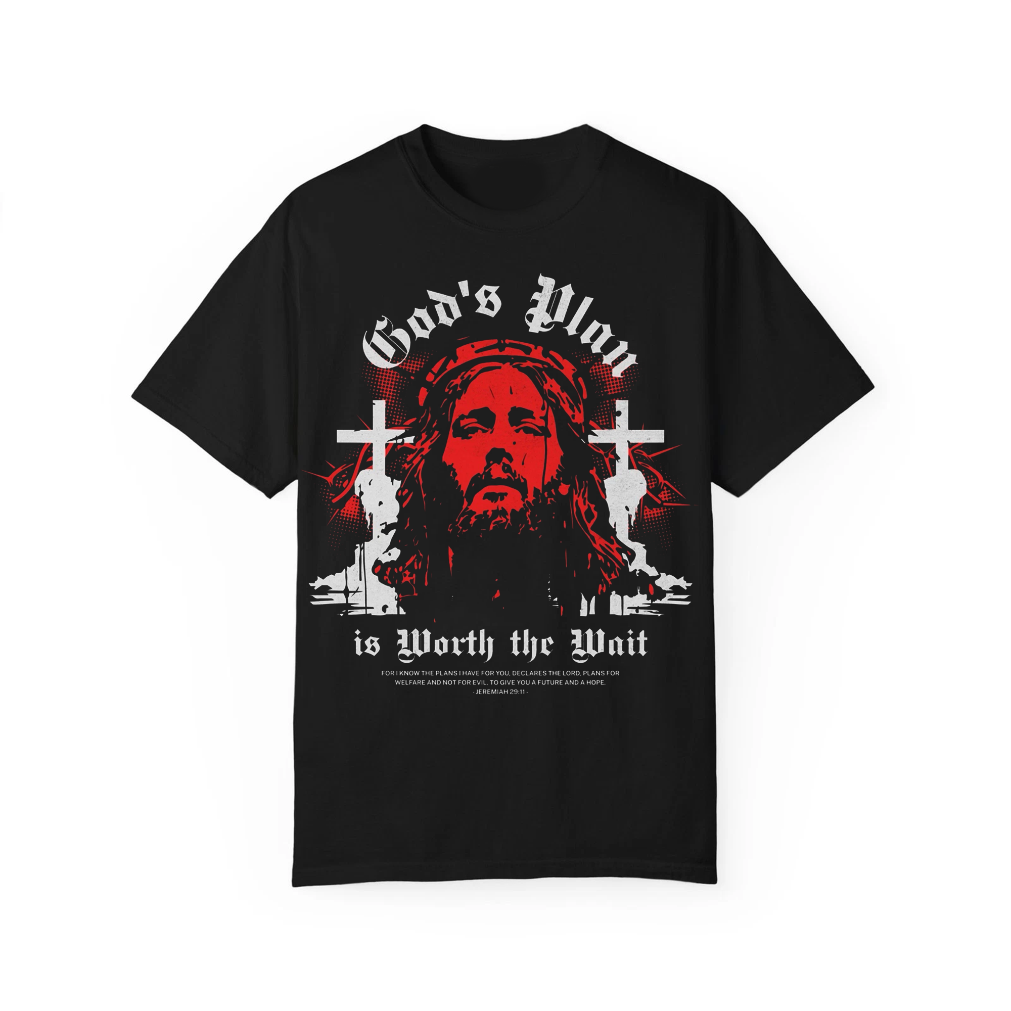 God’s Plan is Worth the Wait Shirt, Jesus Cross Graphic Tee, Christian Faith Apparel