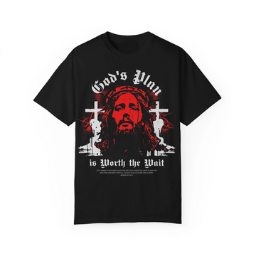 God’s Plan is Worth the Wait Shirt, Jesus Cross Graphic Tee, Christian Faith Apparel