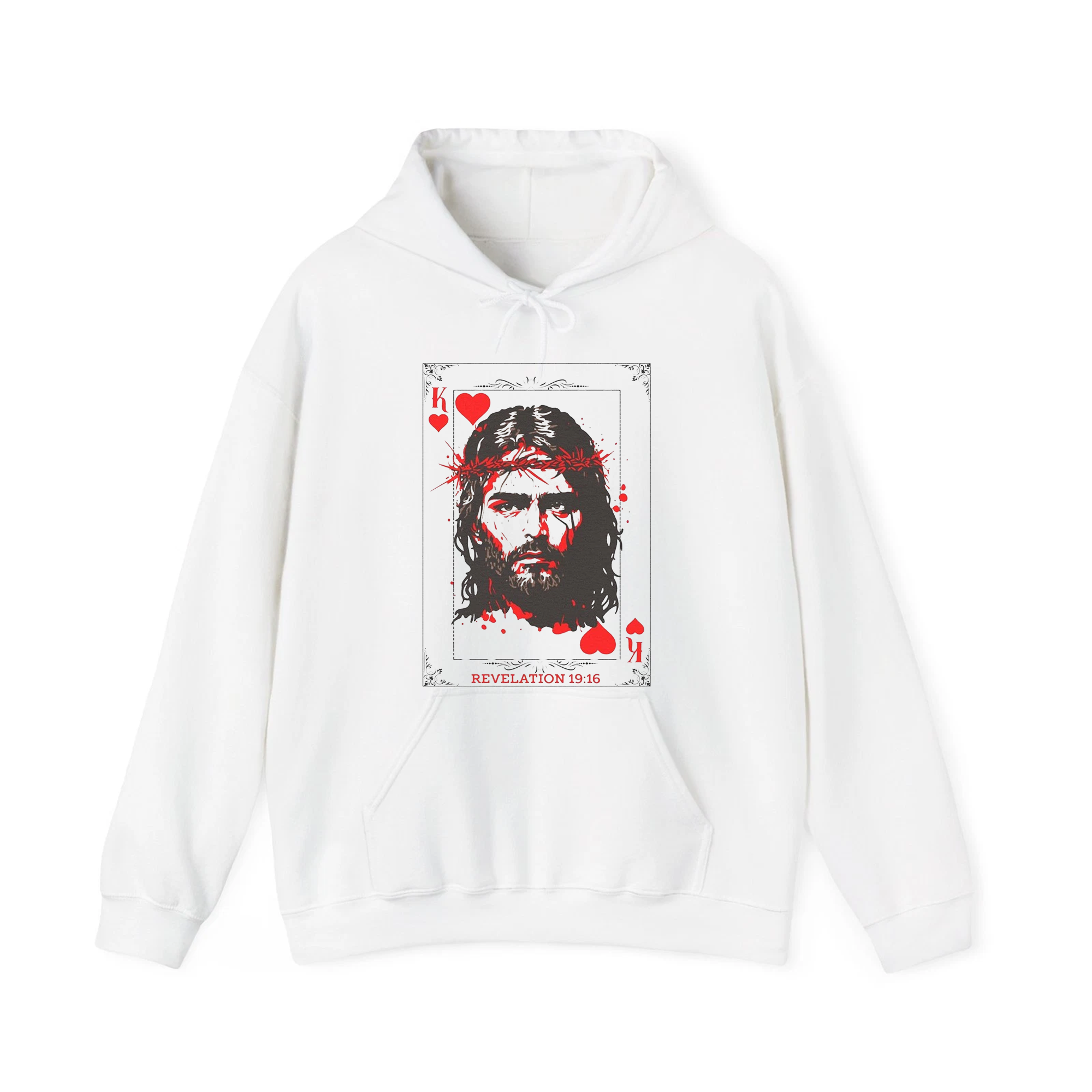 Jesus King of Hearts Shirt, Christian Graphic Tee, Faith Based Religious T-Shirt